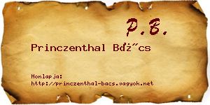 Princzenthal Bács névjegykártya